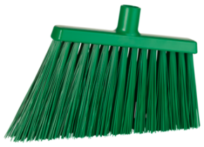 Vikan Broom, Angle Cut, 11.4" Extra stiff, Green