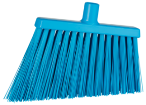 Vikan Broom, Angle Cut, 11.4" Extra stiff, Blue