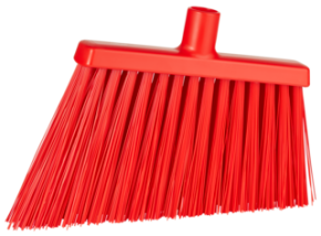 Vikan Broom, Angle Cut, 11.4" Extra stiff, Red