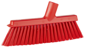 Vikan Dustpan Broom with Angled Thread, 9.8" Medium, Red