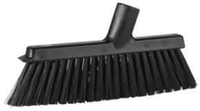 Vikan Dustpan Broom with Angled Thread, 9.8" Medium, Black