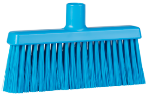 Vikan Dustpan Broom with Angled Thread, 9.8" Medium, Blue