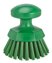 Vikan Round Hand Scrub, 4.3", Stiff, Green