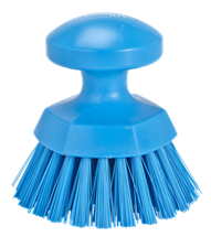 Vikan Round Hand Scrub, 4.3", Stiff, Blue