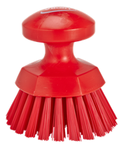 Vikan Round Hand Scrub, 4.3", Stiff, Red