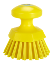 Vikan Round Hand Scrub, 4.3", Stiff, Yellow