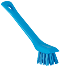 Vikan Detail Brush with Scraping Edge, 5.9" Stiff, Blue