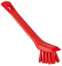 Vikan Detail Brush with Scraping Edge, 5.9" Stiff, Red