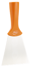 Vikan Stainless Steel Scraper with Threaded Handle, 3.9", Orange