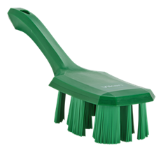 Vikan UST Hand Brush w/short handle, 10.2", Stiff, Green