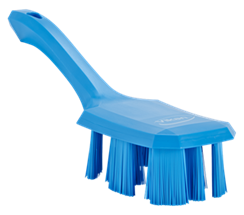 Vikan UST Hand Brush w/short handle, 10.2", Stiff, Blue