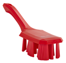 Vikan UST Hand Brush w/short handle, 10.2", Stiff, Red