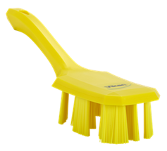 Vikan UST Hand Brush w/short handle, 10.2", Stiff, Yellow