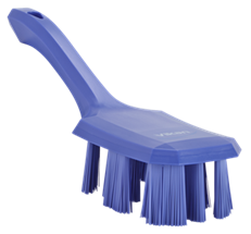 Vikan UST Hand Brush w/short handle, 10.2", Stiff, Purple