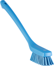 Vikan Narrow Cleaning Brush with Long Handle, 16.5", Stiff, Blue