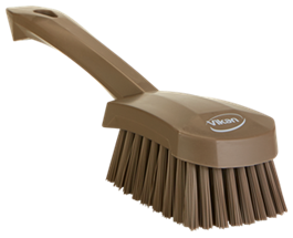 Vikan Washing Brush w/short Handle, 270 mm, Stiff, Brown