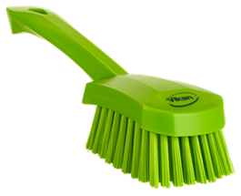 Vikan Washing Brush w/short Handle, 270 mm, Stiff, Lime