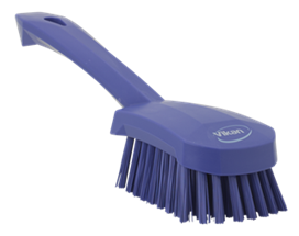 Vikan Washing Brush w/short Handle, 270 mm, Stiff, Purple