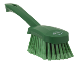 Vikan Washing Brush with short handle, 10.6", Soft/split, Green