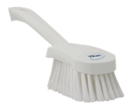 Vikan Washing Brush with short handle, 10.6", Soft/split, White