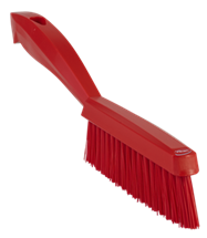 Vikan Narrow Hand Brush with short handle, 11.8", Extra stiff, Red