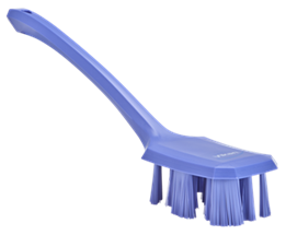 Vikan UST Hand Brush w/long Handle, 15.6", Stiff, Purple