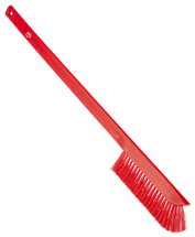 Vikan Ultra-Slim Cleaning Brush with Long Handle, 23.6" Medium, Red