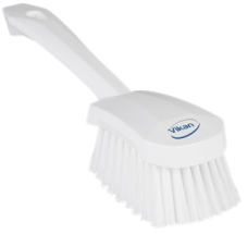 Vikan Washing Brush with short handle, 10.6", Soft, White