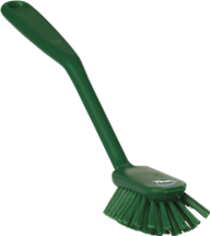 Vikan Dish Brush with scraping edge, 11", Medium, Green