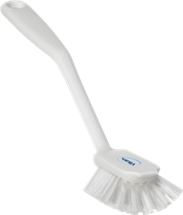 Vikan Dish Brush with scraping edge, 11", Medium, White