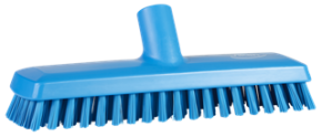 Vikan Deck Scrub, waterfed, 10.6", Extra stiff, Blue