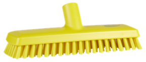 Vikan Deck Scrub, waterfed, 10.6", Extra stiff, Yellow