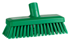 Vikan Compact Wall/Deck Scrub, 8.9" Stiff, Green