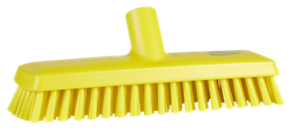 Vikan Deck Scrub, waterfed, 10.6", Medium, Yellow