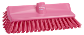 Vikan High-Low Brush, 10.4", Medium, Pink