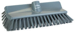 Vikan High-Low Brush, 10.4", Medium, Gray