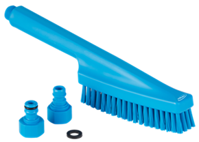 Vikan Hand Brush, waterfed, 13" Stiff, Blue