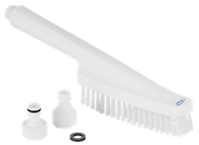 Vikan Hand Brush, waterfed, 13" Stiff, White