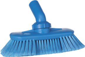 Vikan Washing Brush with Angle adjustment, waterfed, 9.4", Soft/split, Blue